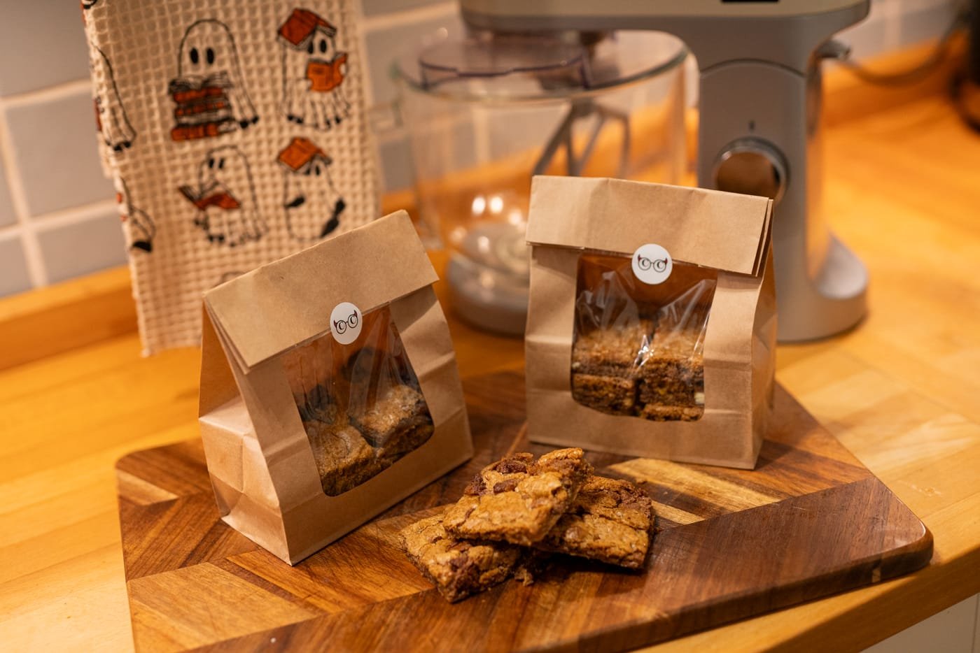 Bags of Cookie Coven cookies ready to be posted
